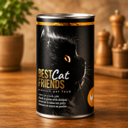 שימור מזון רטוב עם עוף ברוטב 415 גרם  Best Friends